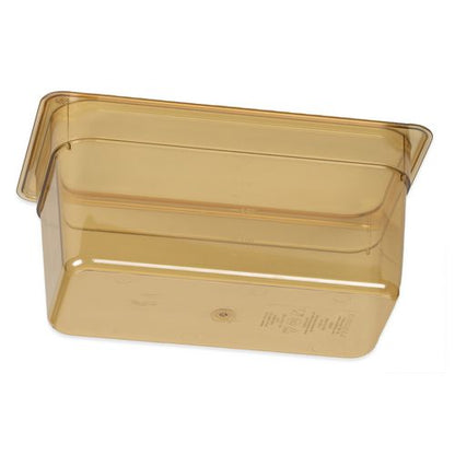 Storplus High Heat Food Pan, 5.7 Qt, 12.75 X 12.75 X 6, Amber, Plastic