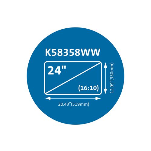 Magnetic Monitor Privacy Screen For 24" Widescreen Flat Panel Monitors, 16:10 Aspect Ratio