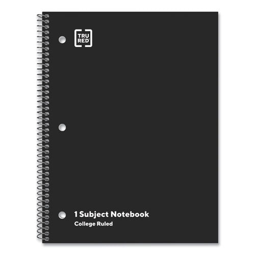 One-subject Notebook, Medium/college Rule, Black Cover, (70) 10.5 X 8 Sheets, 6/pack