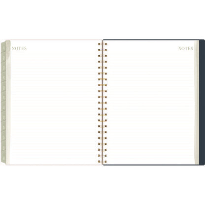 Leah Bisch Weekly/monthly Floral Planner, Floral Artwork, 11" X 9.25", Blue/white/gold Cover, 12-month (jan To Dec): 2025