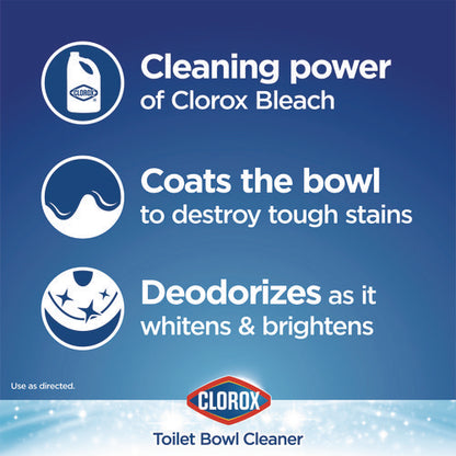 Disinfecting Toilet Bowl Cleaner With Bleach, Rain Clean Scent, 24 Oz Bottle, 2/pack