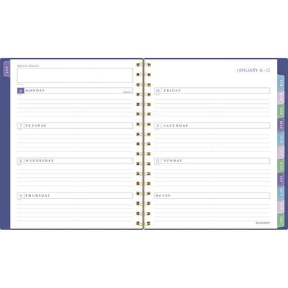 Badge Geo Weekly/monthly Planner, 8.88 X 7.69, Purple/gold Cover, 13-month (jan To Jan): 2025 To 2026