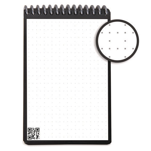 Mini Notepad, Black Cover, Dot Grid Rule, 3 X 5.5, White, 48 Sheets