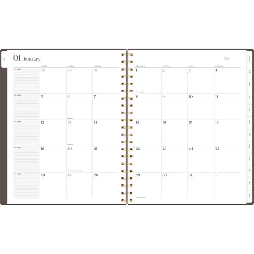 Workstyle Weekly/monthly Planner, 11 X 9.38, Brown/gold Cover, 12-month (jan To Dec): 2025