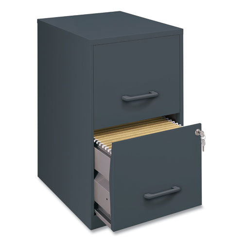 Two-drawer Vertical File Cabinet, 2 Letter-size File Drawers, Graphite, 14.25" X 18" X 24.5"