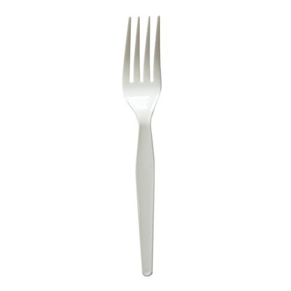 Heavyweight Wrapped Polystyrene Cutlery, Fork, White, 1,000/carton