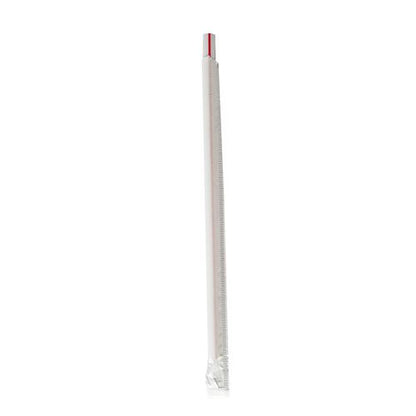 Wrapped Giant Straws, 7.75", Polypropylene, Red/white Striped, 7,200/carton