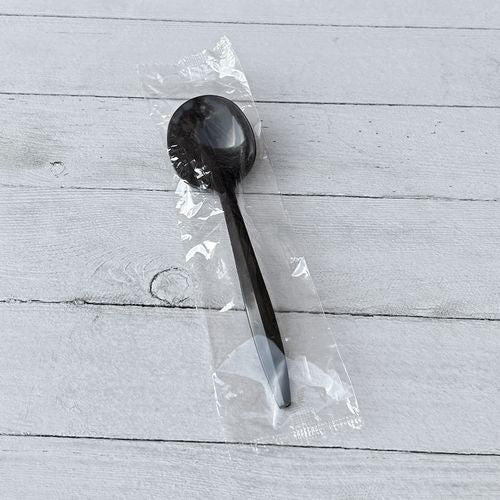 Heavyweight Polypropylene Cutlery, Soup Spoon, Black, 1,000/carton