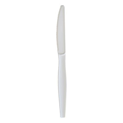 Heavyweight Wrapped Polystyrene Cutlery, Knife, White, 1,000/carton