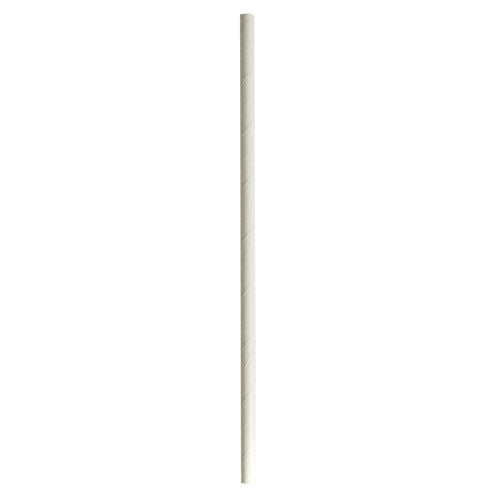 Wrapped Jumbo Paper Straws, 7.75", Paper, White, 1,280/carton