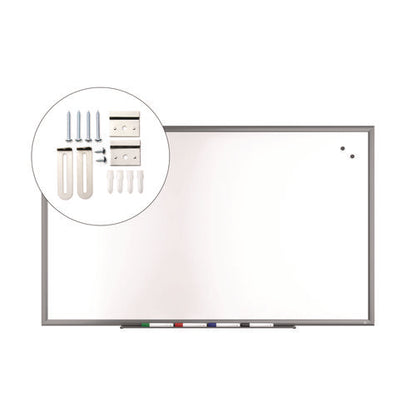 Magnetic Porcelain Dry Erase Board, 60" X 36", White Surface, Gray/natural Aluminum Frame