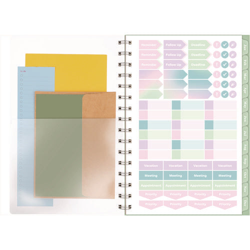 Ombre Weekly/monthly Planner, Colorful Cloud Artwork, 8.5" X 6.38", Multicolor Cover, 12-month (jan To Dec): 2025