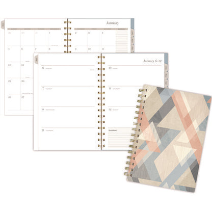 Triad Weekly/monthly Planner, Geometric Artwork, 8.5" X 6.38", Multicolor Cover, 12-month (jan To Dec): 2025