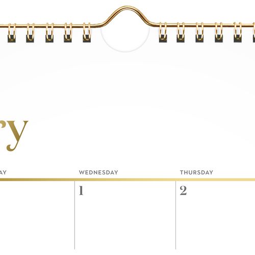 Workstyle Monthly Wall Calendar, 15 X 12, White/gold Sheets, 12-month (jan To Dec): 2025