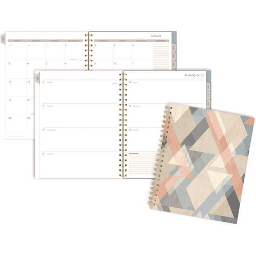 Triad Weekly/monthly Planner, Geometric Artwork, 11" X 9.25", Multicolor Cover, 12-month (jan To Dec): 2025