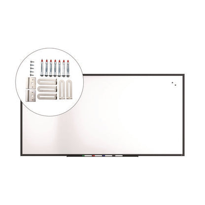 Magnetic Porcelain Dry Erase Board, 96" X 48", White Surface, Black Aluminum Frame