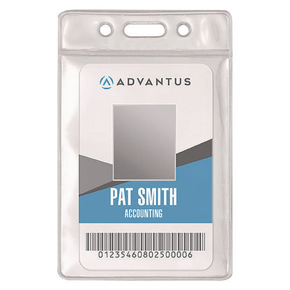 Id Badge Holder, Clear, Vertical Orientation, 2.38 X 3.5 Insert, 50/pack