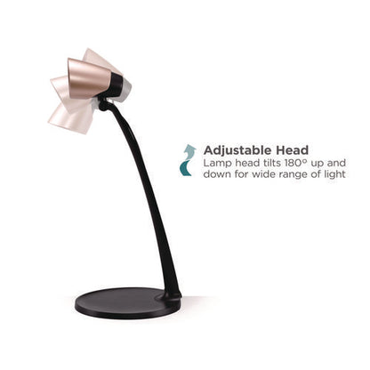 Modern Led Desk Lamp, Black/rose Gold