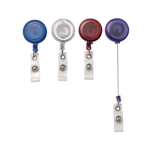 Clip-on Badge Reel, Extends 30", Assorted Colors, 20/pack