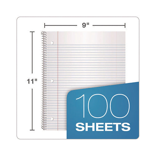 Poly One-subject Notebook, 1 Subject, College Rule, Randomly Assorted Cover Color, (100) 11 X 9 Sheets