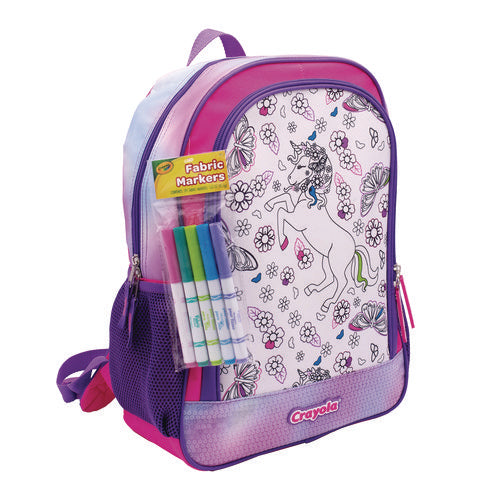 Color-your-own Backpack, Mystical Unicorn, 15 X 5 X 16, Pink/purple