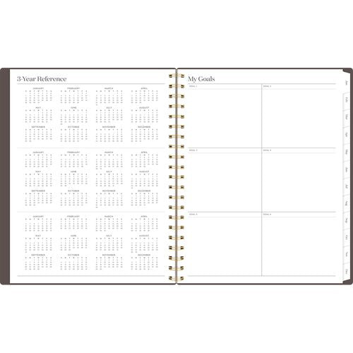 Workstyle Monthly Poly Planner, Geometric Artwork, 11 X 8.5, Java Brown/gold Cover, 12-month (jan To Dec): 2025