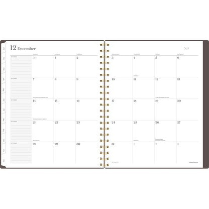 Workstyle Monthly Poly Planner, Geometric Artwork, 11 X 8.5, Java Brown/gold Cover, 12-month (jan To Dec): 2025