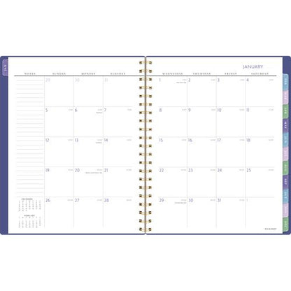 Badge Geo Weekly/monthly Planner, 11 X 9.25, Purple/gold Cover, 13-month (jan To Jan): 2025 To 2026