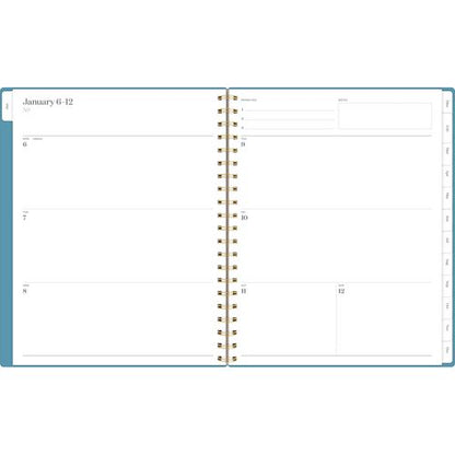 Workstyle Weekly/monthly Planner, Geometric Artwork, 11 X 9.38, Blue/gold Cover, 12-month (jan To Dec): 2025