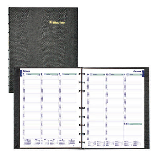 Plan And Link Weekly Appointment Planner, 9.25" X 7.25", Black Cover, 12-month (jan To Dec): 2025