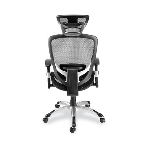 Flexfit Hyken Mesh Task Chair, Supports Up To 300 Lbs, 17.24" To 20.98" Seat Height, Black Seat, Black Back.silver Base