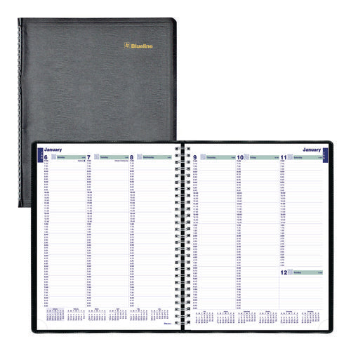 Plan And Link Weekly Appointment Planner, 11" X 9.06", Black Cover, 12-month (jan To Dec): 2025