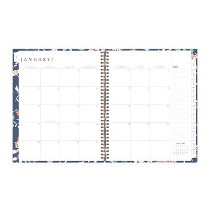 One Tree Planted Effie Weekly/monthly Planner, Floral Artwork, 11" X 8.5", Blue/peach/green Cover, 12-month (jan-dec): 2025