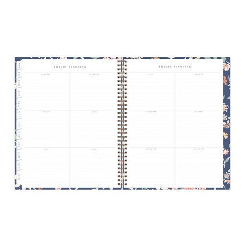 One Tree Planted Effie Weekly/monthly Planner, Floral Artwork, 11" X 8.5", Blue/peach/green Cover, 12-month (jan-dec): 2025