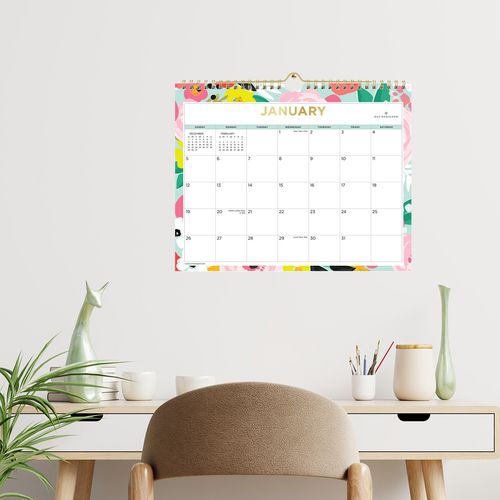 Day Designer Secret Garden Mint Monthly Wall Calendar, Floral Artwork, 11 X 8.75, Multicolor Sheets, 12-month (jan-dec): 2025