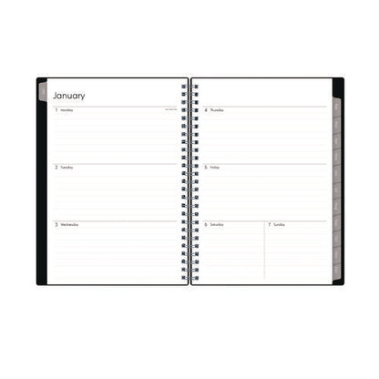 Enterprise Weekly/monthly Notes Planner, 8.63" X 5.88", Black Cover, 12-month (jan To Dec): 2025