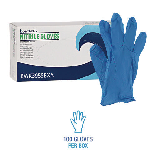 Disposable Powder-free Nitrile Gloves, Small, Blue, 5 Mil, 100/box