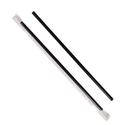 Jumbo Straws, 9", Black, 2,000/carton