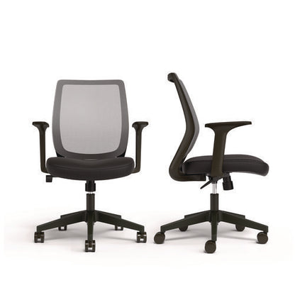 Wessex Ergonomic Fabric Mesh Swivel Task Chair, Supports Up To 275 Lbs, 17.09 To 20.83 Seat Height, Black Seat/back/base