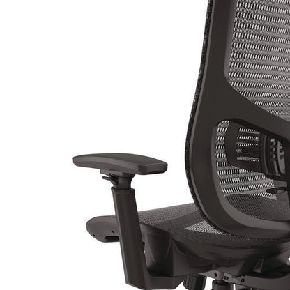 Hollins Ergonomic Mesh Swivel Task Chair, Supports Up To 275 Lb, 18.57 To 22.54 Seat Height, Black Seat/back, Black Base