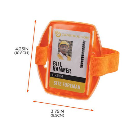 Squids 3386 Arm Band Id/badge Holder, Vertical, Orange, 3.75 X 4.25 Holder, 2.5 X 4 Insert, 10/pack