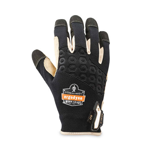 Proflex 710ltr Heavy-duty Leather-reinforced Gloves, Black, Small, Pair