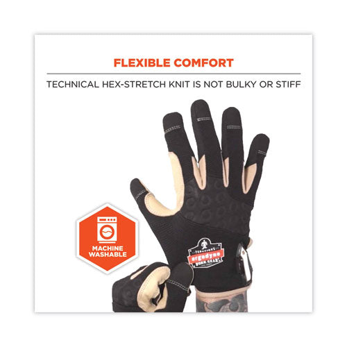 Proflex 710ltr Heavy-duty Leather-reinforced Gloves, Black, Small, Pair