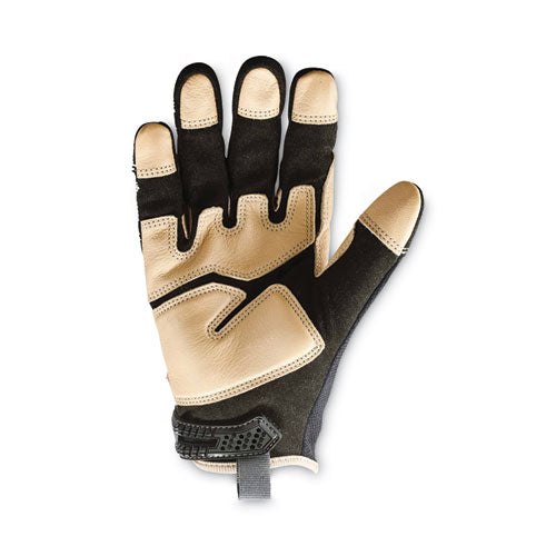 Proflex 710ltr Heavy-duty Leather-reinforced Gloves, Black, Small, Pair