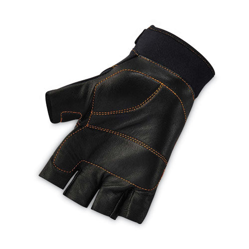 Proflex 901 Half-finger Leather Impact Gloves, Black, 2x-large, Pair