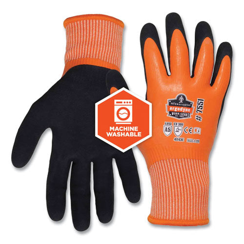 Proflex 7551-case Ansi A5 Coated Waterproof Cr Gloves, Orange, X-large, 144 Pairs/carton