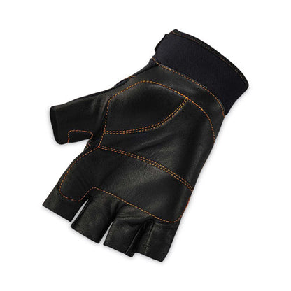 Proflex 901 Half-finger Leather Impact Gloves, Black, Medium, Pair