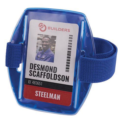 Squids 3386 Arm Band Id/badge Holder, Vertical, Blue, 3.75 X 4.25 Holder, 2.5 X 4 Insert, 10/pack