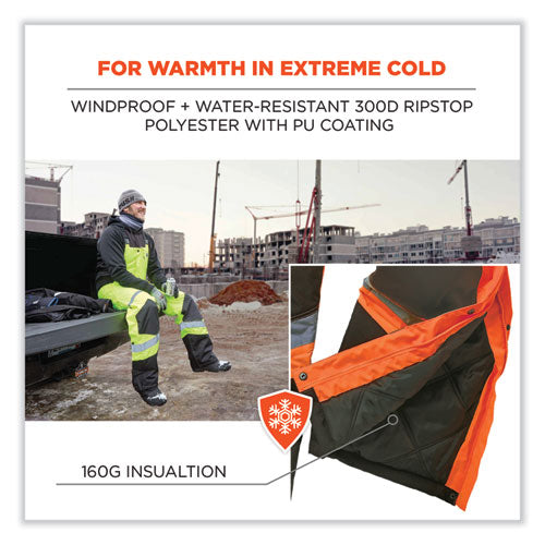 Glowear 8928 Class E Hi-vis Insulated Bibs, 4x-large, Orange