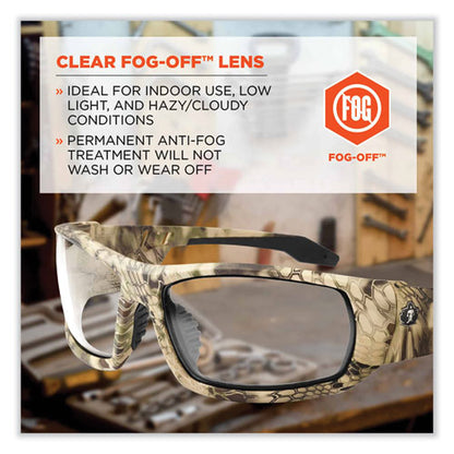 Skullerz Odin Safety Glasses, Kryptek Highlander Nylon Impact Frame, Anti-fog Clear Lens